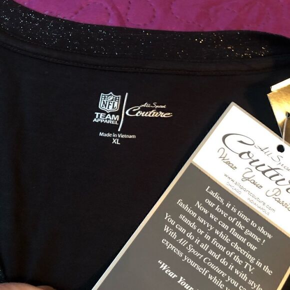 Brand new New York Jets sparkle  V neck sleeves-less shirt super cute - Picture 3 of 3